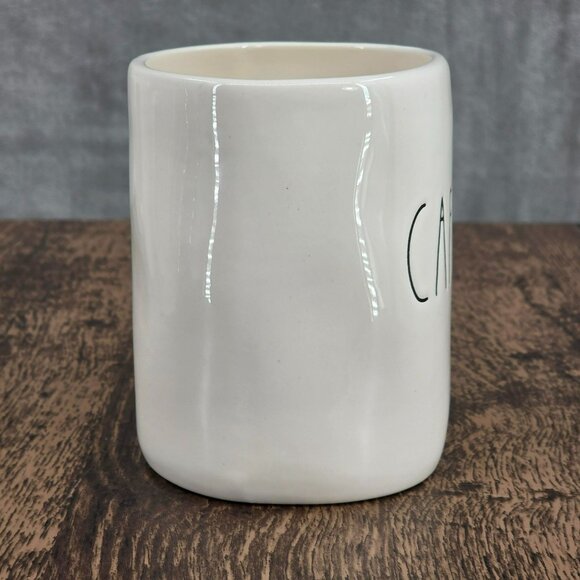 Rae Dunn CAFFEINE LL Large Letter Mug Coffee Tea Cocoa Farmhouse Cream Black Big - Picture 5 of 7